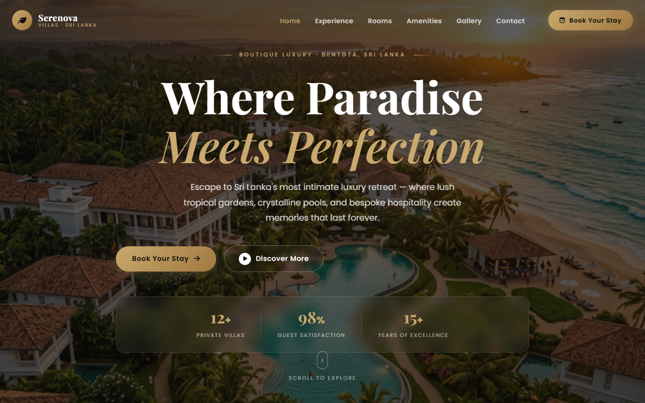 Serenova Villas Marketing Website